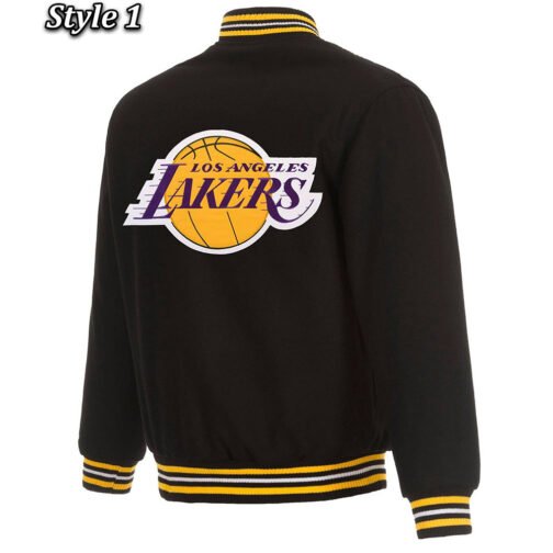 Varsity Los Angeles Lakers Black Wool Jacket - Image 4