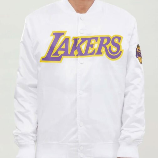 Wordmark Los Angeles Lakers Satin Jacket - Image 3
