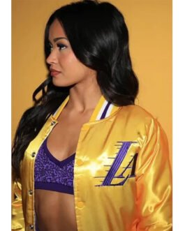 LA Lakers Yellow Varsity Satin Jacket