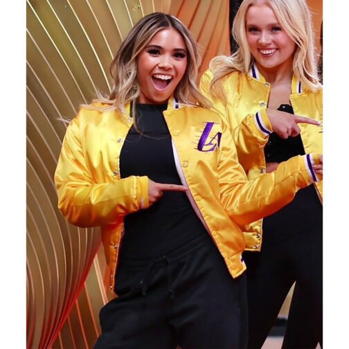 LA Lakers Yellow Varsity Satin Jacket - Image 8