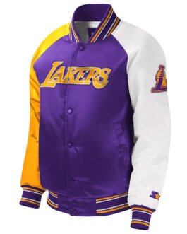 LA Lakers Youth Purple Varsity Satin Jacket
