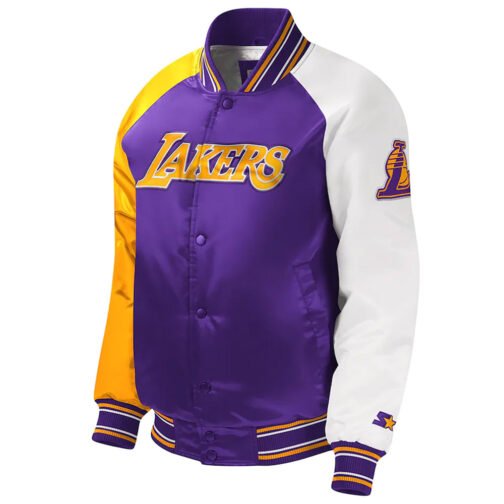 LA Lakers Youth Purple Varsity Satin Jacket