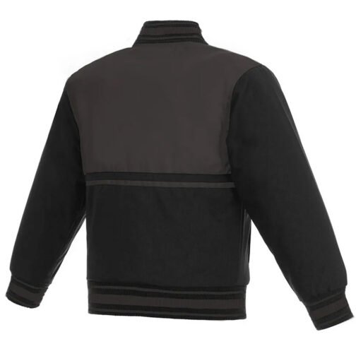 LA Lakers Youth Black and Charcoal Poly-Twill Jacket - Image 2