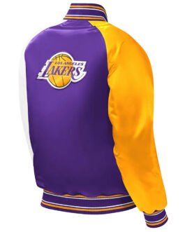 LA Lakers Youth Purple Varsity Satin Jacket
