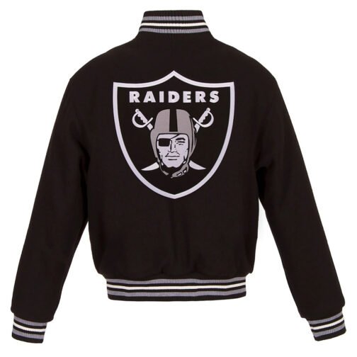 LA Las Vegas Raiders Varsity Black Wool Jacket - Image 4