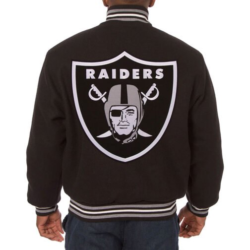 LA Las Vegas Raiders Varsity Black Wool Jacket - Image 2