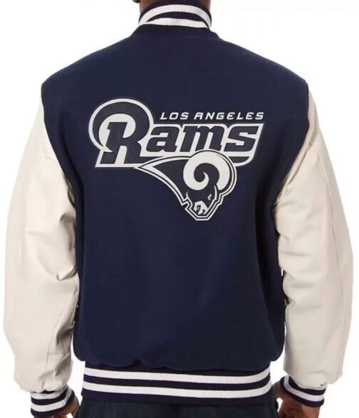 Varsity LA Rams White and Blue Jacket - Image 2
