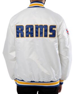 LA Rams Cooper Kupp Satin White Jacket