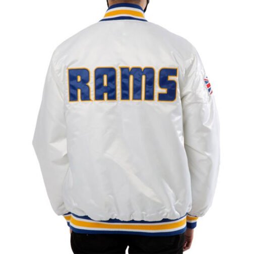 LA Rams Cooper Kupp Satin White Jacket - Image 2