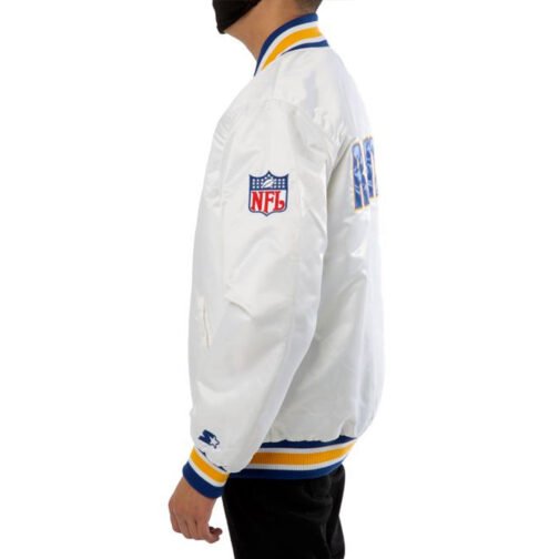 LA Rams Cooper Kupp Satin White Jacket - Image 4