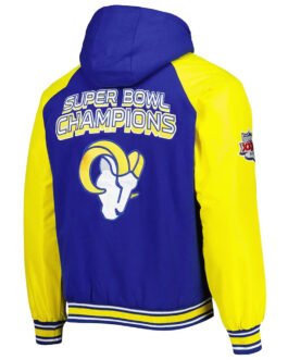LA Rams Defender Royal Hoodie Varsity Jacket