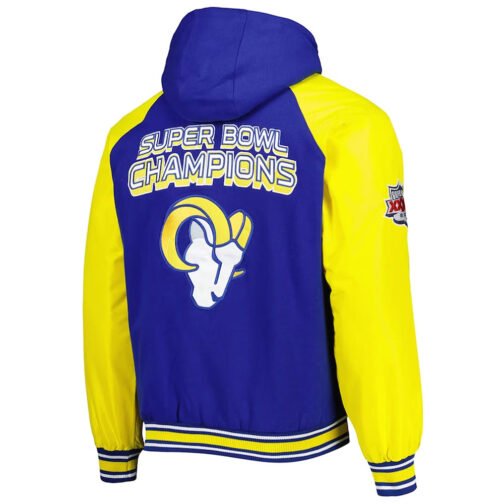 LA Rams Defender Royal Hoodie Varsity Jacket - Image 2