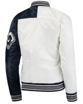LA Rams Hometown White/Navy Satin Jacket