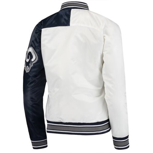 LA Rams Hometown White/Navy Satin Jacket - Image 2