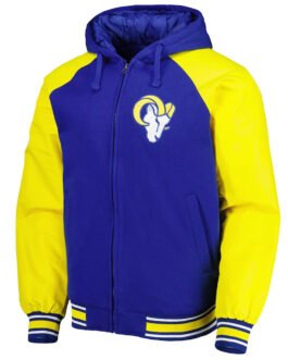 LA Rams Defender Royal Hoodie Varsity Jacket