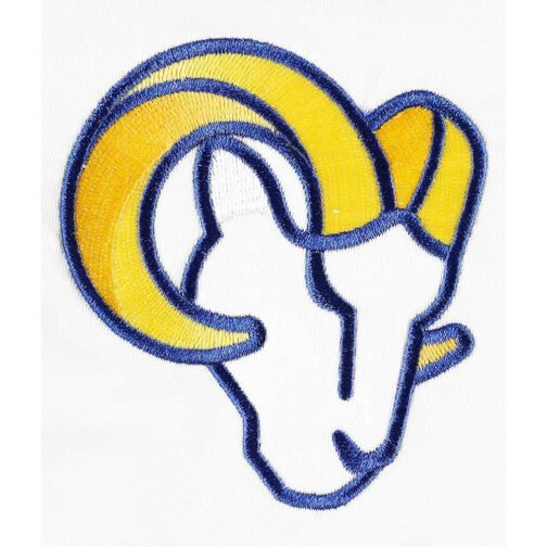 LA Rams Line Up White Varsity Satin Jacket - Image 4