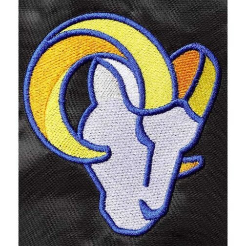 LA Rams Locker Room Black Satin Jacket - Image 4