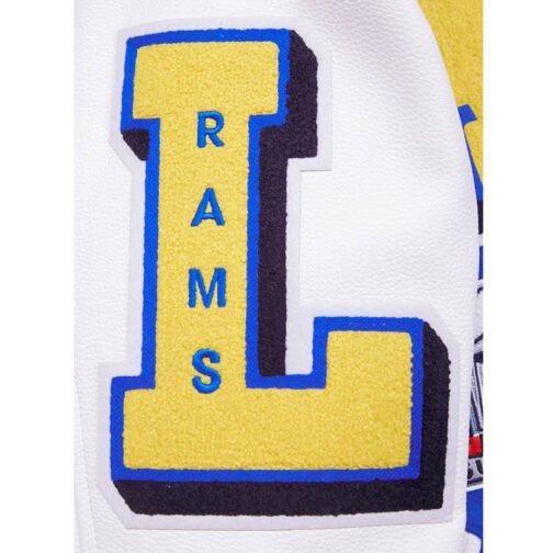 LA Rams Mashup Rib Varsity Wool/Leather Jacket - Image 7