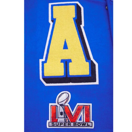 LA Rams Mashup Rib Varsity Wool/Leather Jacket - Image 8