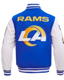 LA Rams Mashup Rib Varsity Wool/Leather Jacket