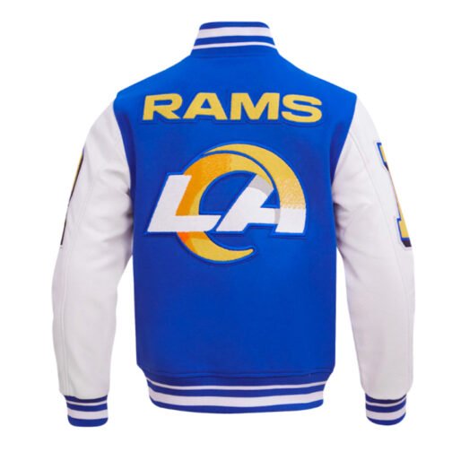 LA Rams Mashup Rib Varsity Wool/Leather Jacket - Image 2