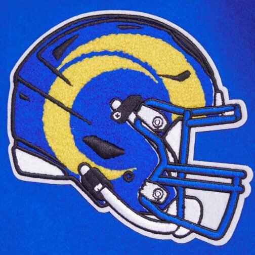 LA Rams Mashup Rib Varsity Wool/Leather Jacket - Image 9