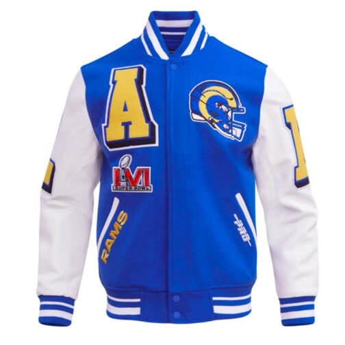 LA Rams Mashup Rib Varsity Wool/Leather Jacket