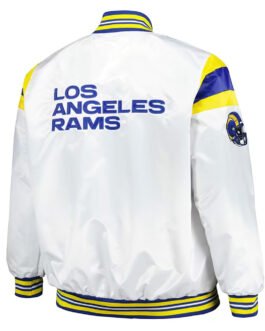 Los Angeles Rams Midweight White Satin Jacket