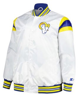 Los Angeles Rams Midweight White Satin Jacket