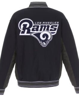 Los Angeles Rams Navy and Gray Varsity Wool Jacket