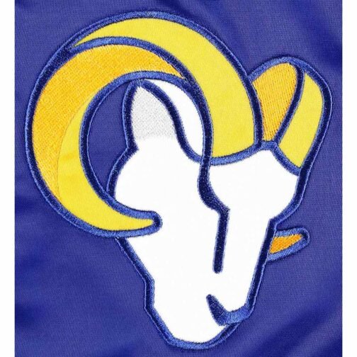 LA Rams Pick and Roll Blue Satin Jacket - Image 4