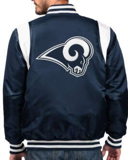 Navy Los Angeles Rams The Prime Satin Jacket