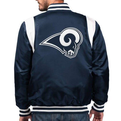 Navy Los Angeles Rams The Prime Satin Jacket - Image 2