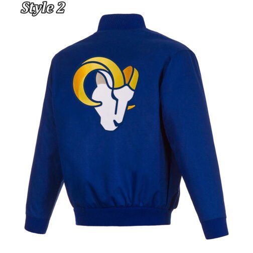 Varsity LA Rams Wool Royal Blue Jacket - Image 4