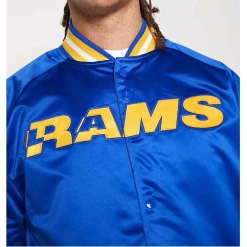 LA Rams Lightweight Royal Satin Jacket - Image 7