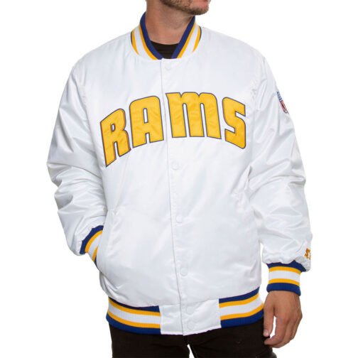 LA Rams Satin Button-Up Jacket - Image 2