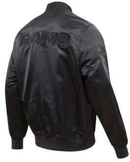 Los Angeles Rams Triple Black Satin Jacket