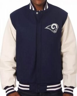 Varsity LA Rams White and Blue Jacket