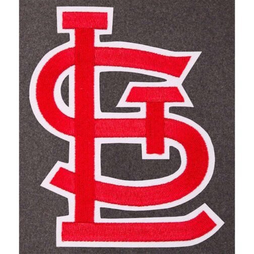 Louis Cardinals Navy and Charcoal Varsity Jacket - Image 3