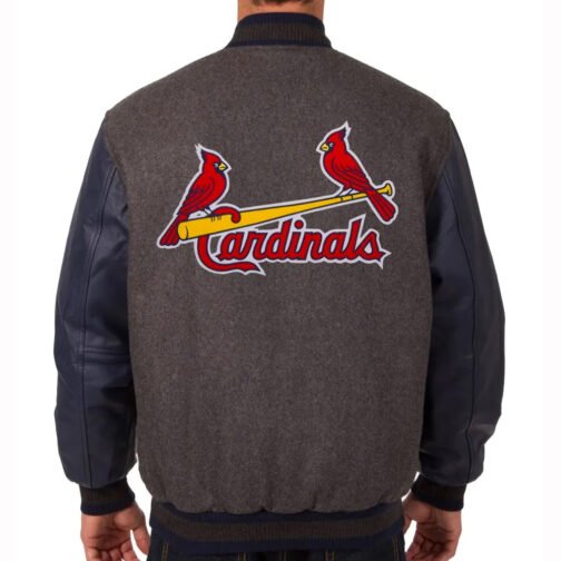 Louis Cardinals Navy and Charcoal Varsity Jacket - Image 2