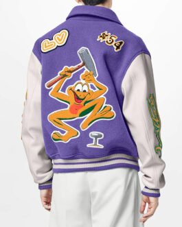 Louis Vuitton Purple and White Varsity Jacket