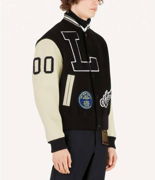 Kenya Barris Blackaf Black and White Varsity Jacket - Image 5