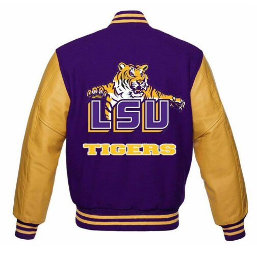 Louisiana State Tigers Purple and Gold Varsity Jacket - Image 2