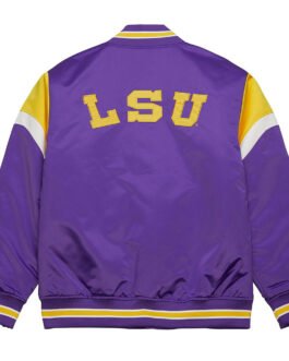 Louisiana State University Heavyweight Purple Satin Jacket