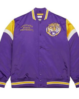 Louisiana State University Heavyweight Purple Satin Jacket