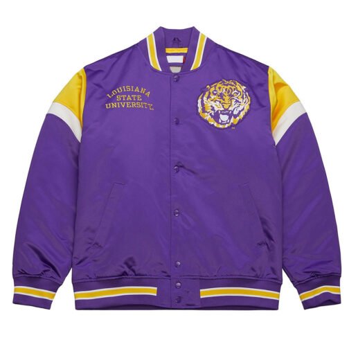 Louisiana State University Heavyweight Purple Satin Jacket