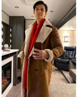 Love Hard Harry Shum Suede Leather Coat