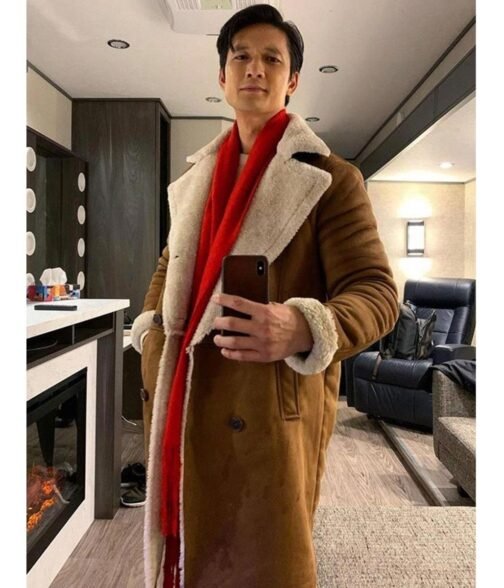 Love Hard Harry Shum Suede Leather Coat - Image 2