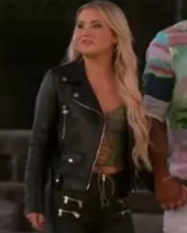 Love Island Deborah Chubb Black Biker Leather Jacket