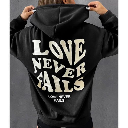 Love Never Fails Pullover Hoodie - Image 5